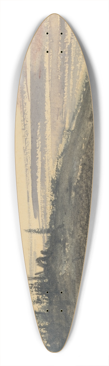Barbara Bodichon - Study of a Hill with Trees 39.3 inch art pintail longboard deck