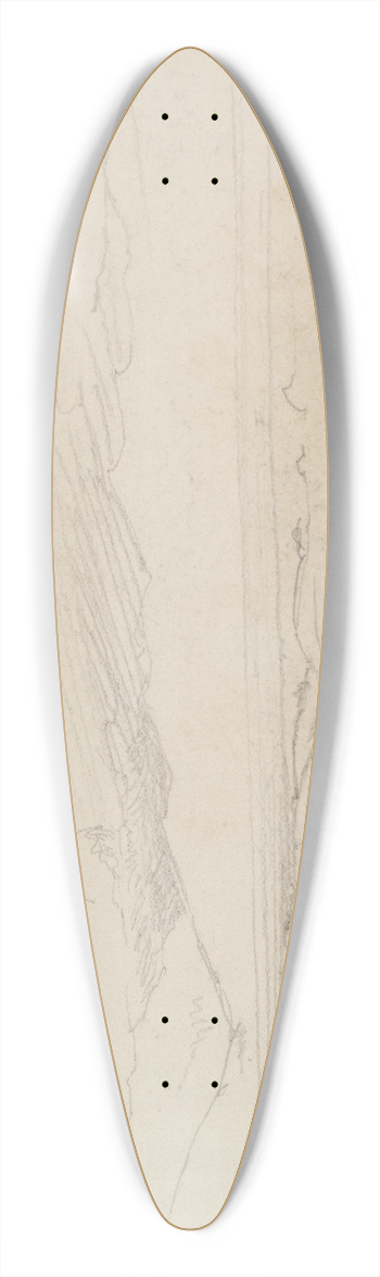 Barbara Bodichon - Study of Mountainous Landscape with Clouds 39.3 inch art pintail longboard deck