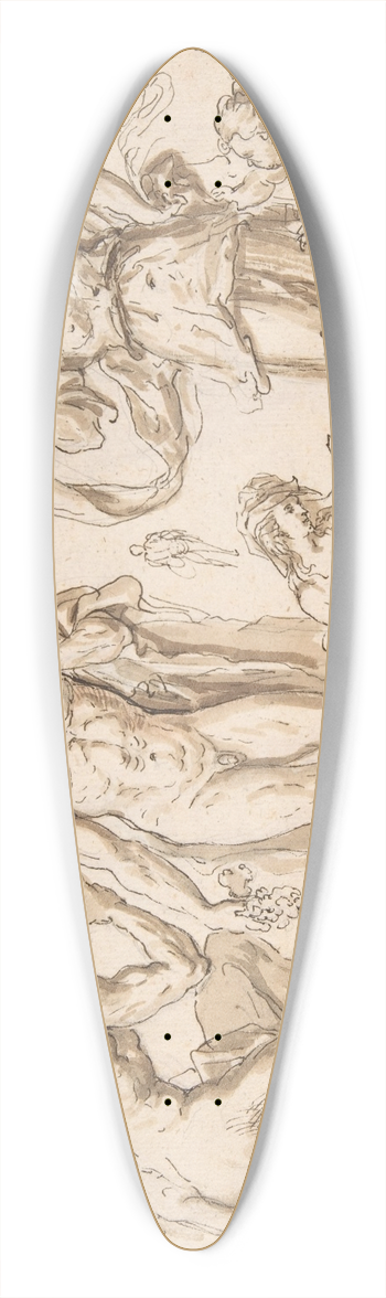 Bartholomaeus Ignaz Weiss - figure and head-studies (including Bacchus) 39.3 inch art pintail longboard deck