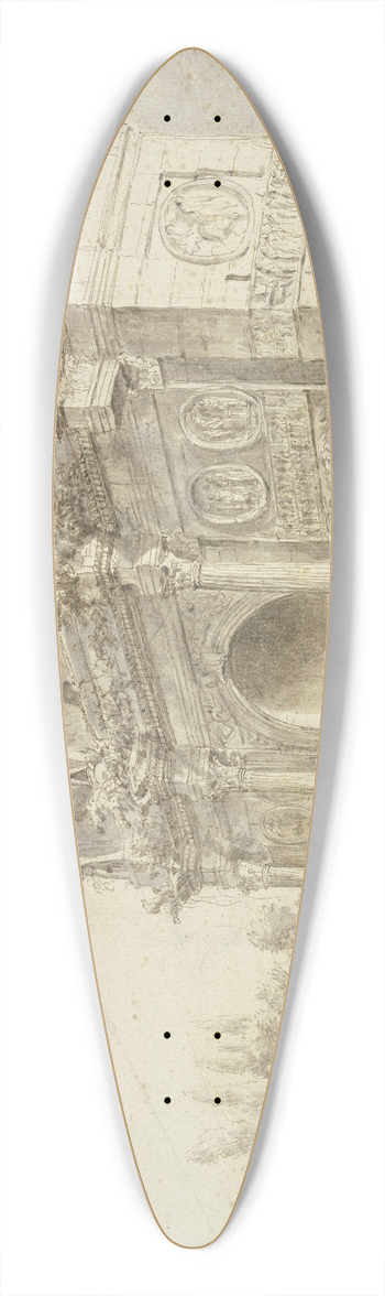 Bartholomeus Breenbergh - Arch of Constantine in Rome 39.3 inch art pintail longboard deck