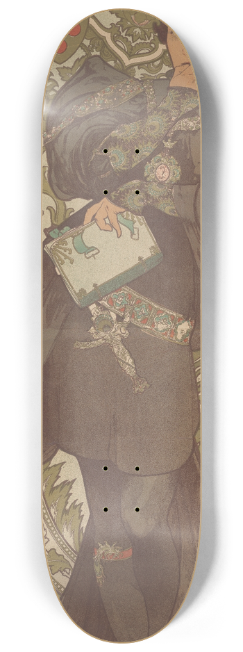 Alphonse Mucha - Sarah Bernhardt in Lorenzaccio, Theatre de la Renaissance 8.25 inch art skate deck