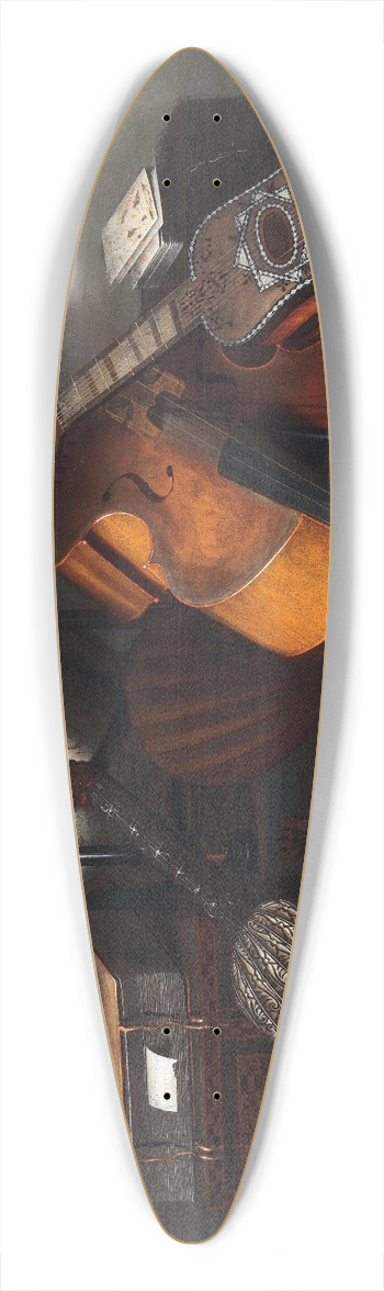 Bartolomeo Bettera - Still Life With Musical Instruments, Books And Playing Cards 39.3 inch art pintail longboard deck
