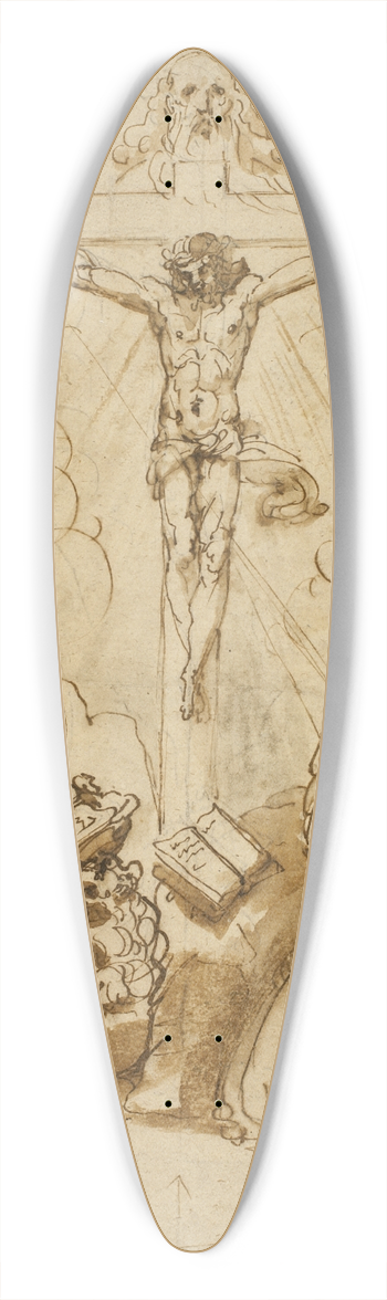 Bartolomeo Passarotti - Saints Jerome and Francis of Assisi Adoring the Trinity 39.3 inch art pintail longboard deck