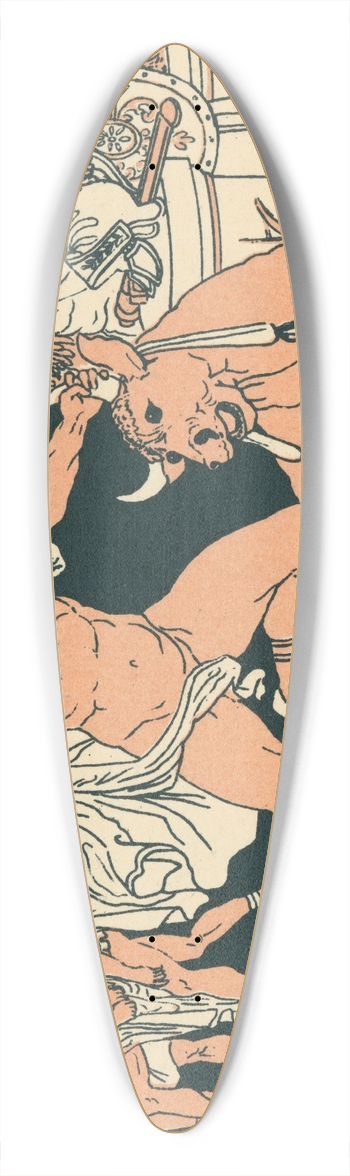 Bartolomeo Pinelli - Entellus killing the bull 39.3 inch art pintail longboard deck