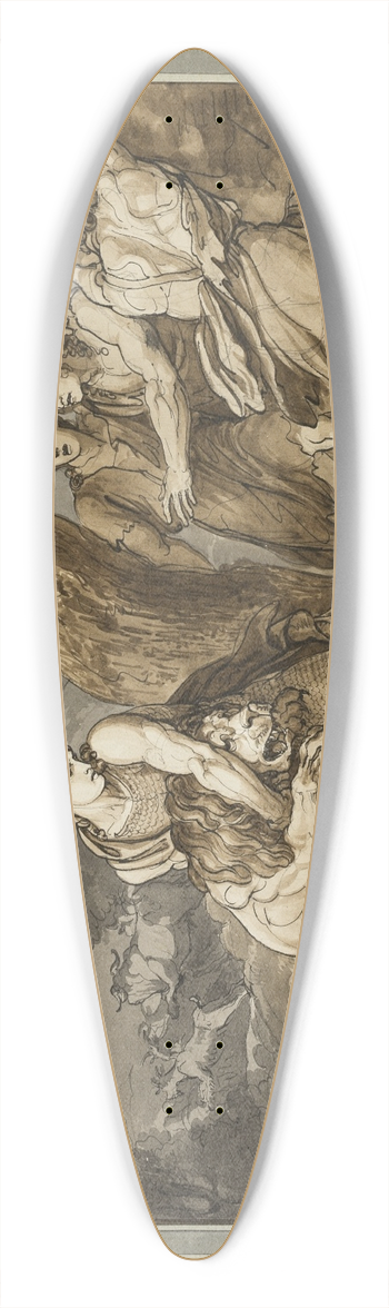 Bartolomeo Pinelli - Telemachus Battles the Lion, from The Adventures of Telemachus, Book 2 39.3 inch art pintail longboard deck