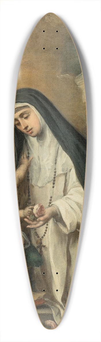 Bartolom Estebn Murillo - Santa Rosa of Lima 39.3 inch art pintail longboard deck