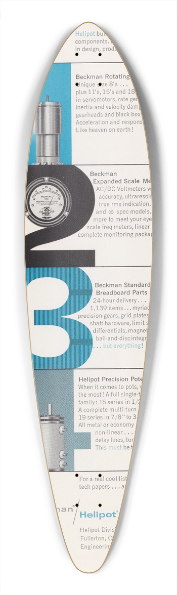 Beckman Instruments - Four  count em  four 39.3 inch art pintail longboard deck