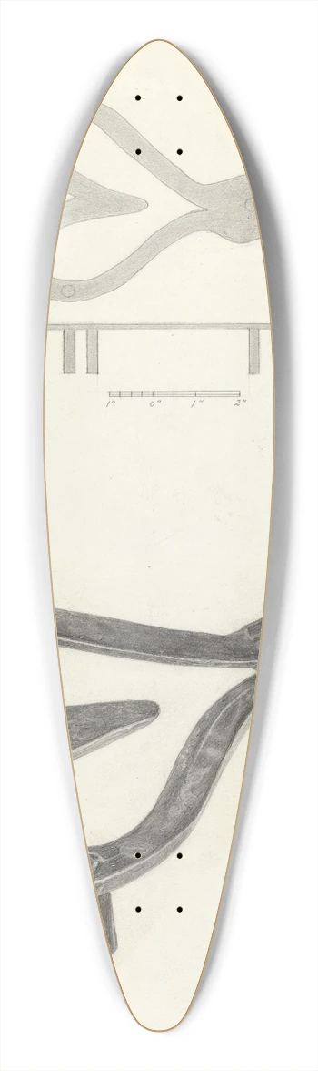 Benjamin Resnick - Flatiron Holder 39.3 inch art pintail longboard deck