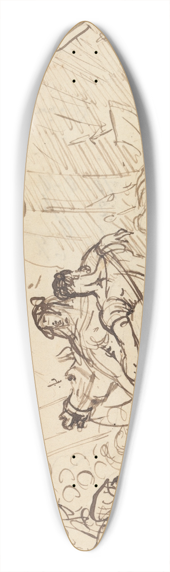 Benjamin Robert Haydon - Study for a Battle Scene 39.3 inch art pintail longboard deck