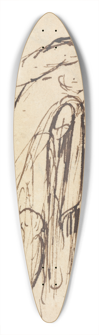 Benjamin Robert Haydon - Study of a Leaning Figure 39.3 inch art pintail longboard deck