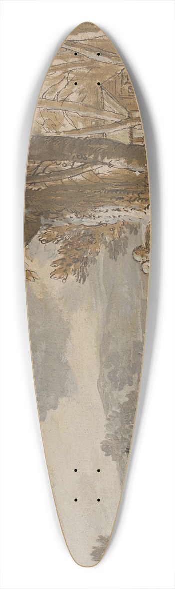 Benjamin West - A classical landscape 39.3 inch art pintail longboard deck