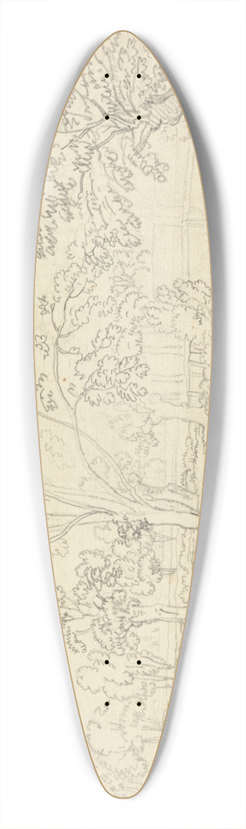 Benjamin West - Landscape at Henstead 39.3 inch art pintail longboard deck