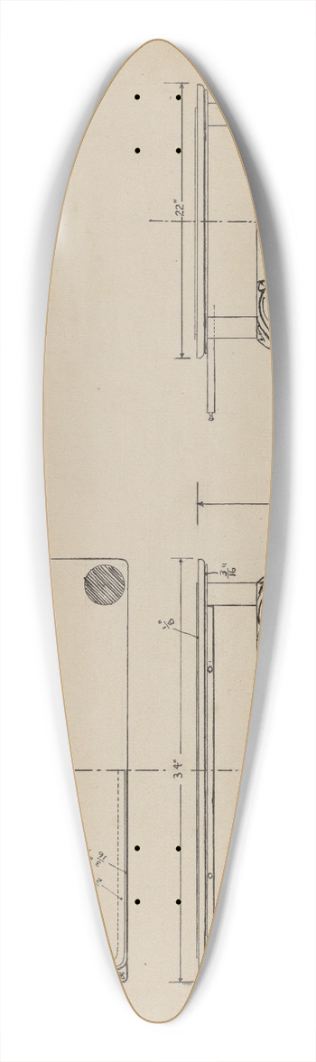 Bernard Krieger - Tea Table 39.3 inch art pintail longboard deck