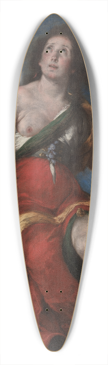 Bernardo Strozzi - Allegorical Figure 39.3 inch art pintail longboard deck