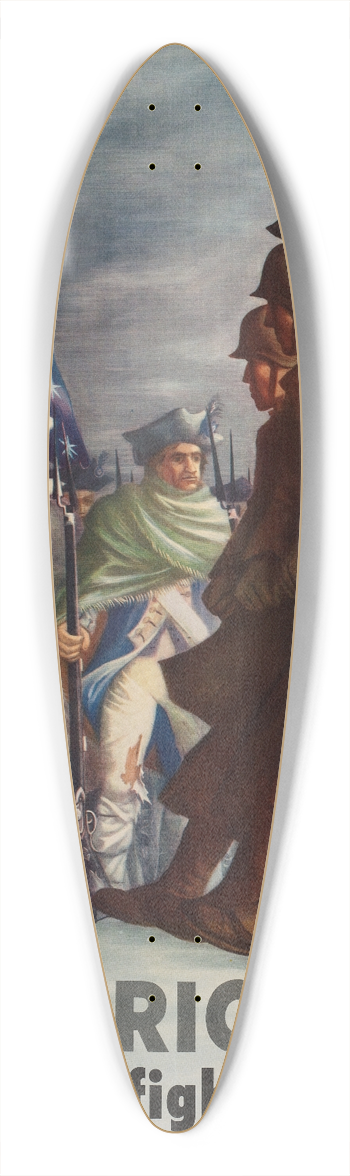 Bernard Perlin - Americans will always fight for liberty 39.3 inch art pintail longboard deck
