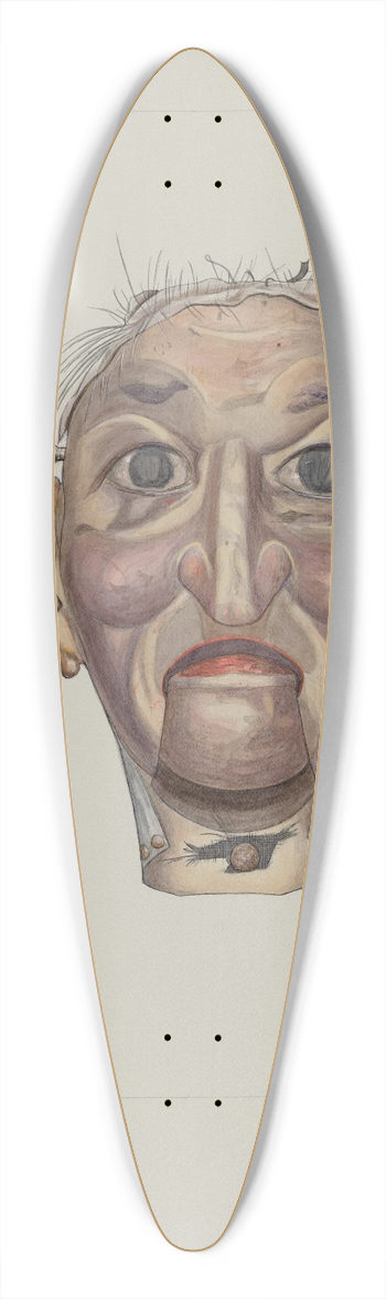 Bertha Semple - Wood Chopper Puppet 39.3 inch art pintail longboard deck