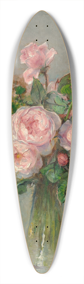 Bertha Wegmann - Roses in a glass vase 39.3 inch art pintail longboard deck