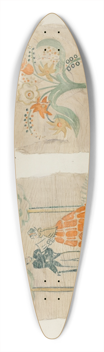 Betty Jacob - Wall Paper Sample 39.3 inch art pintail longboard deck