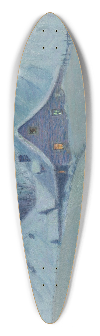 Birge Harrison - Winters Cabin at the Curve 39.3 inch art pintail longboard deck