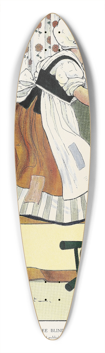 Blanche Fisher Wright - Three Blind Mice 39.3 inch art pintail longboard deck