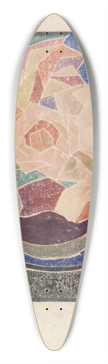 Blanche Lazzell - June roses 39.3 inch art pintail longboard deck