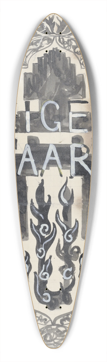 Carel Adolph Lion Cachet - Ontwerp voor de omslag van Eigenhaard 39.3 inch art pintail longboard deck