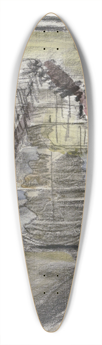 Carel Adolph Lion Cachet - Studie 39.3 inch art pintail longboard deck