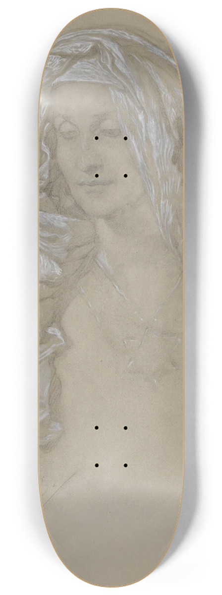 Alphonse Mucha - Woman With Headscarf And Star Medallion 8.25 inch art skate deck