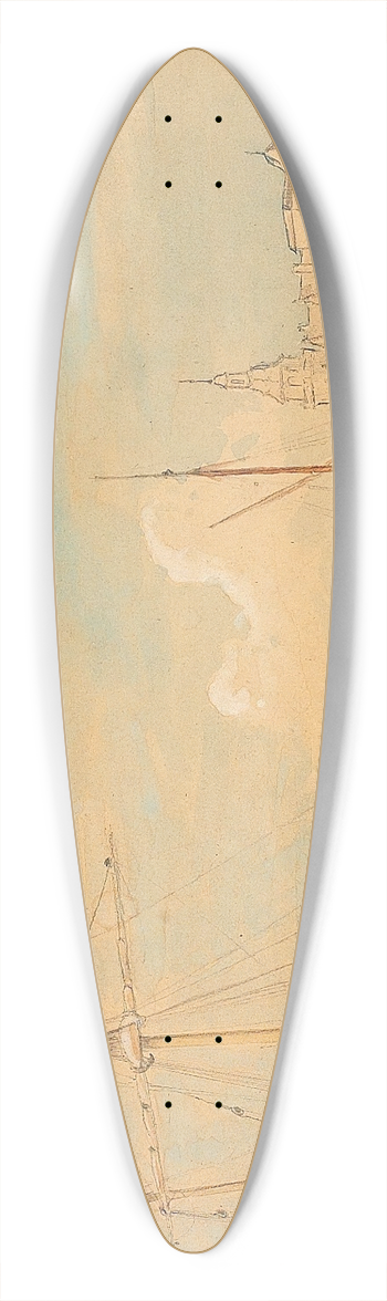 Carl Frederik Srensen - Bde til kajs ved Kronborg 39.3 inch art pintail longboard deck