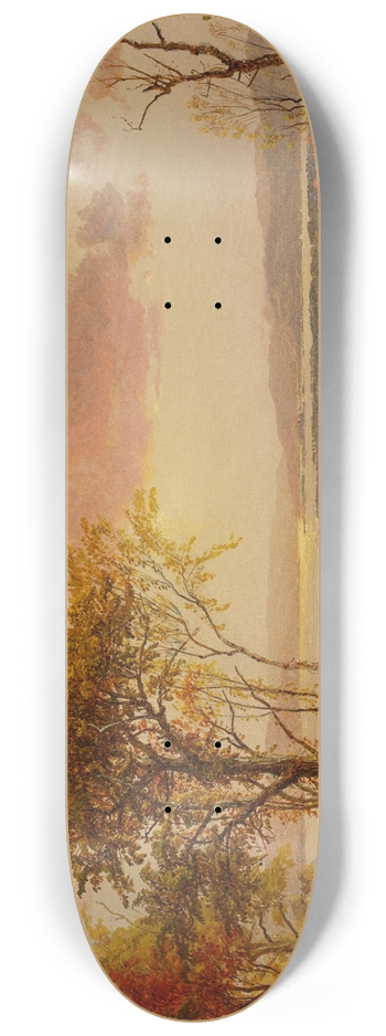 Jasper Francis Cropsey - A Distant View of the Hudson River in the Fall 8.25 inch art skate deck
