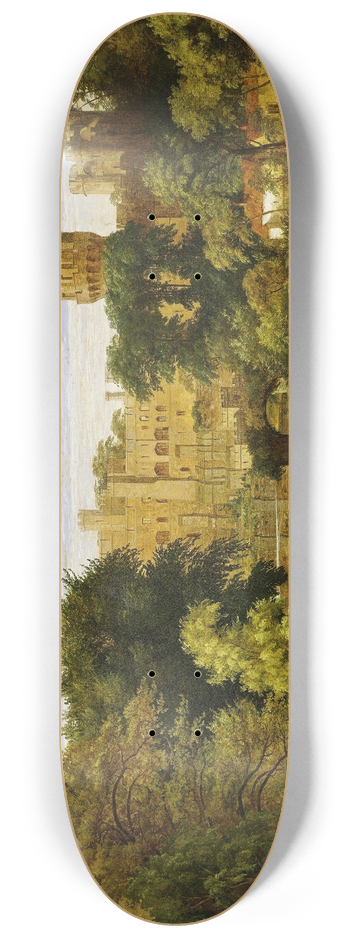 Jasper Francis Cropsey - Warwick Castle,England 8.25 inch art skate deck