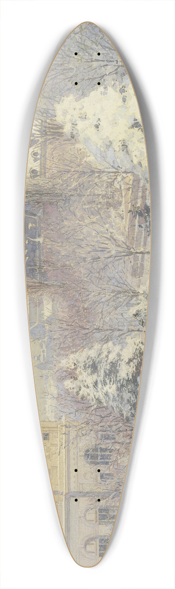 Carl Nebel - Blick von Sden auf das Stdelsche Kunstinstitut im Winter 39.3 inch art pintail longboard deck
