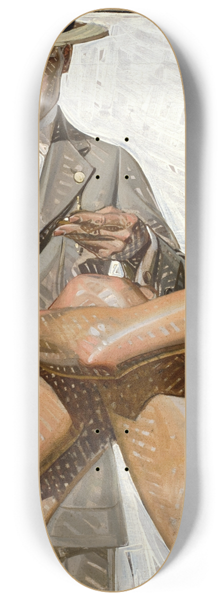 J.C. Leyendecker - Record Time, Cool Summer Comfort, House of Kuppenheimer ad 8.25 inch art skate deck