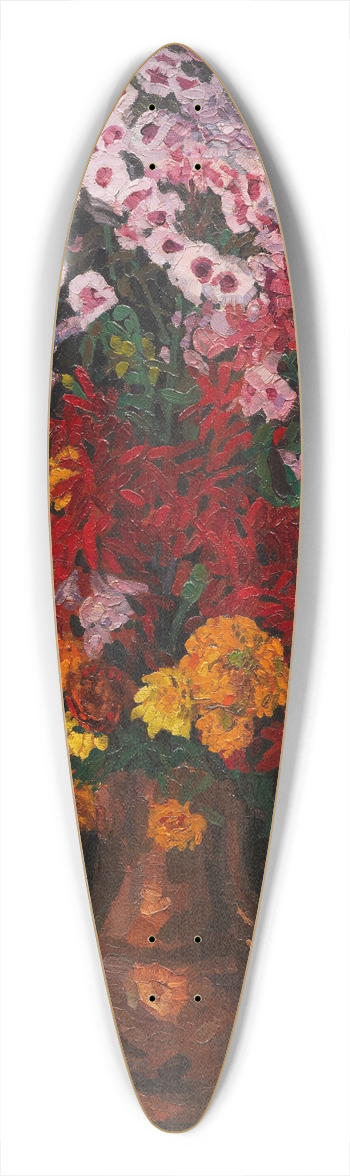 Carl Reiser - Feldblumen 39.3 inch art pintail longboard deck