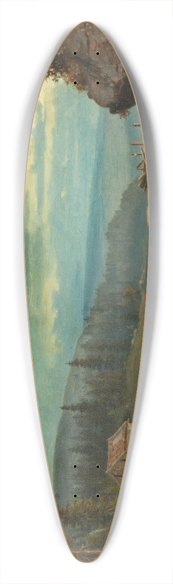 Carl Schilling - Landscape with Watermill 39.3 inch art pintail longboard deck