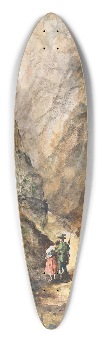 Carl Spitzweg - Jger und Mdchen 39.3 inch art pintail longboard deck