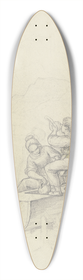 Carl Spitzweg - Mdchen und Junge am Brunnen 39.3 inch art pintail longboard deck