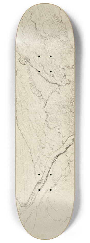 Jean-Achille Benouville - Paysage de bord de mer 8.25 inch art skate deck