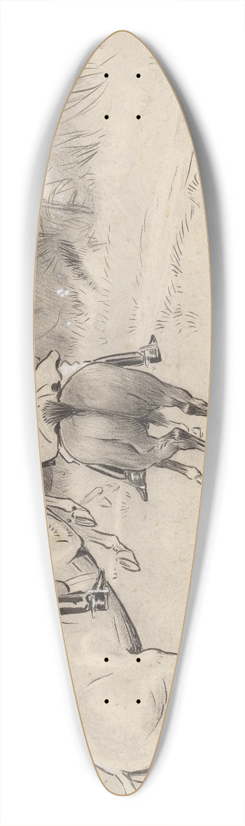 Cecil Charles Windsor Aldin - `Hold Back, Sir! 39.3 inch art pintail longboard deck