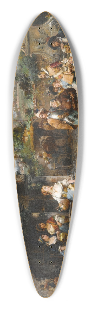 Cesare Auguste Detti - A conversation at the well 39.3 inch art pintail longboard deck