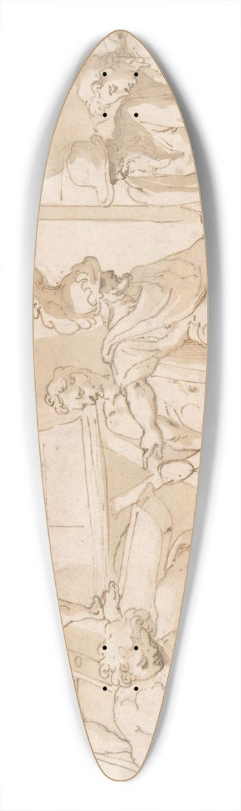 Cesare Nebbia - Building 39.3 inch art pintail longboard deck