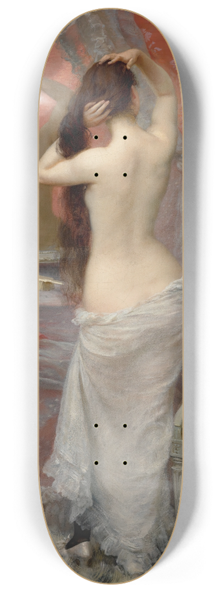 Jean Andr Rixens - Jeune Femme Nue Se Coiffant Dans Un Intrieur 8.25 inch art skate deck
