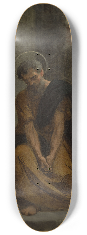 Jean Andr Rixens - The repentance of Saint Peter 8.25 inch art skate deck