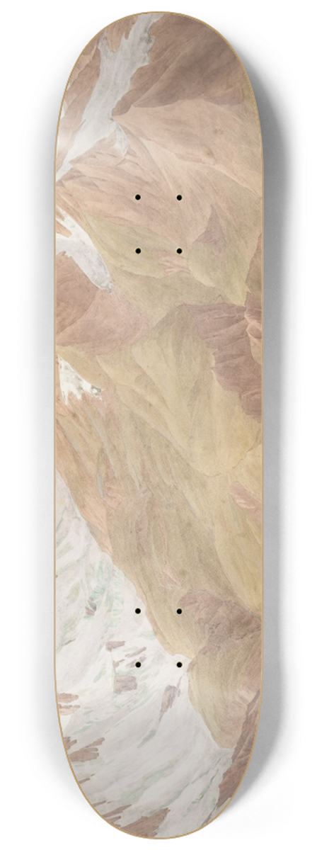 Jean-Antoine Linck - View of the Massif of Mont Blanc 8.25 inch art skate deck