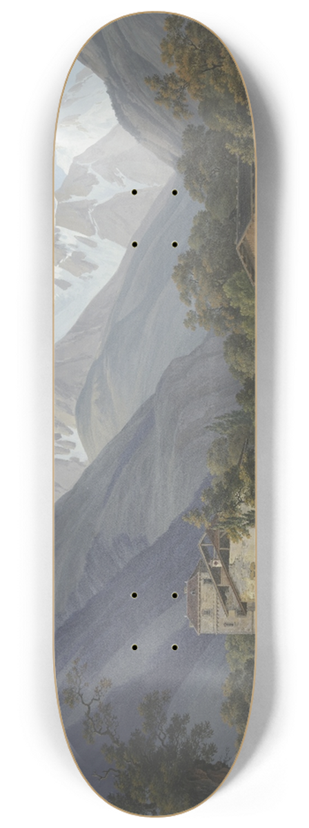 Jean-Antoine Linck - Vue de St. Gervais, de lAiguille blance, & du bon homme 8.25 inch art skate deck
