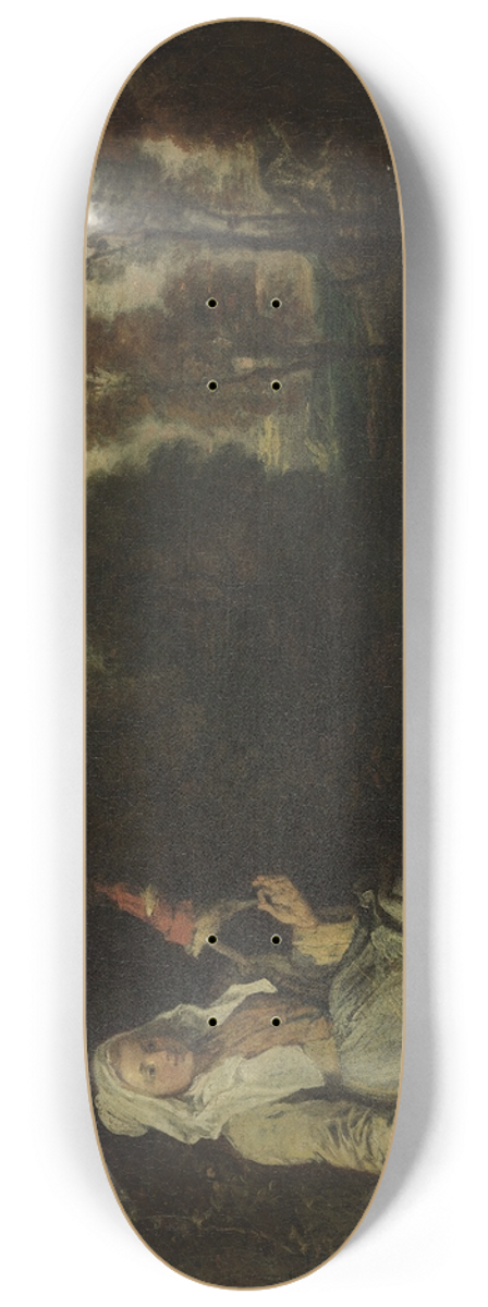 Jean-Antoine Watteau - Evening Landscape with Spinner 8.25 inch art skate deck
