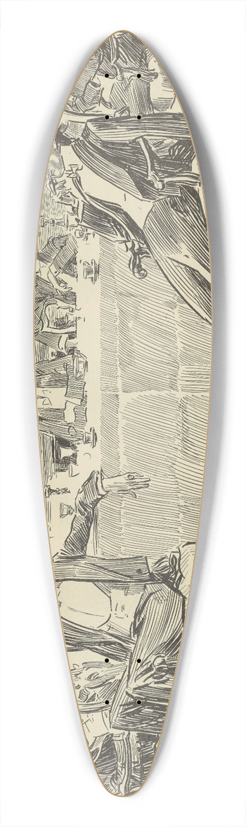 Charles Dana Gibson - Studies in expression, while an old gentleman listens 39.3 inch art pintail longboard deck