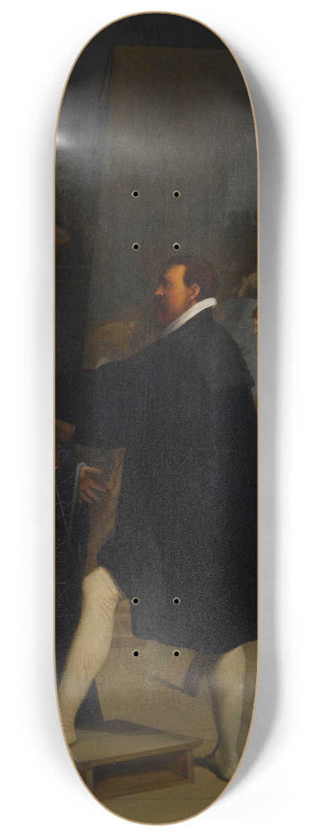 Jean Auguste Dominique Ingres - Aretino in the Studio of Tintoretto 8.25 inch art skate deck