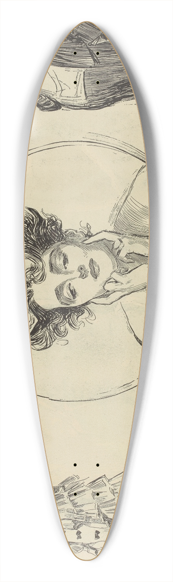 Charles Dana Gibson - Untitled 39.3 inch art pintail longboard deck