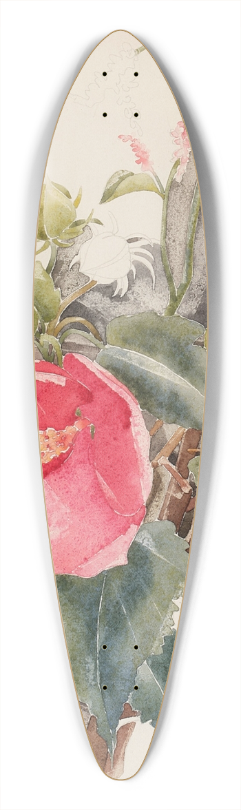 Charles Demuth - Hibiscus 39.3 inch art pintail longboard deck